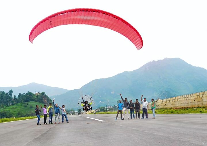 Pilot Preparing for Paramotoring Fligh
