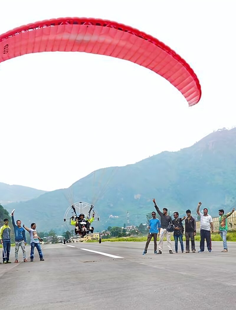 Pilot Preparing for Paramotoring Fligh