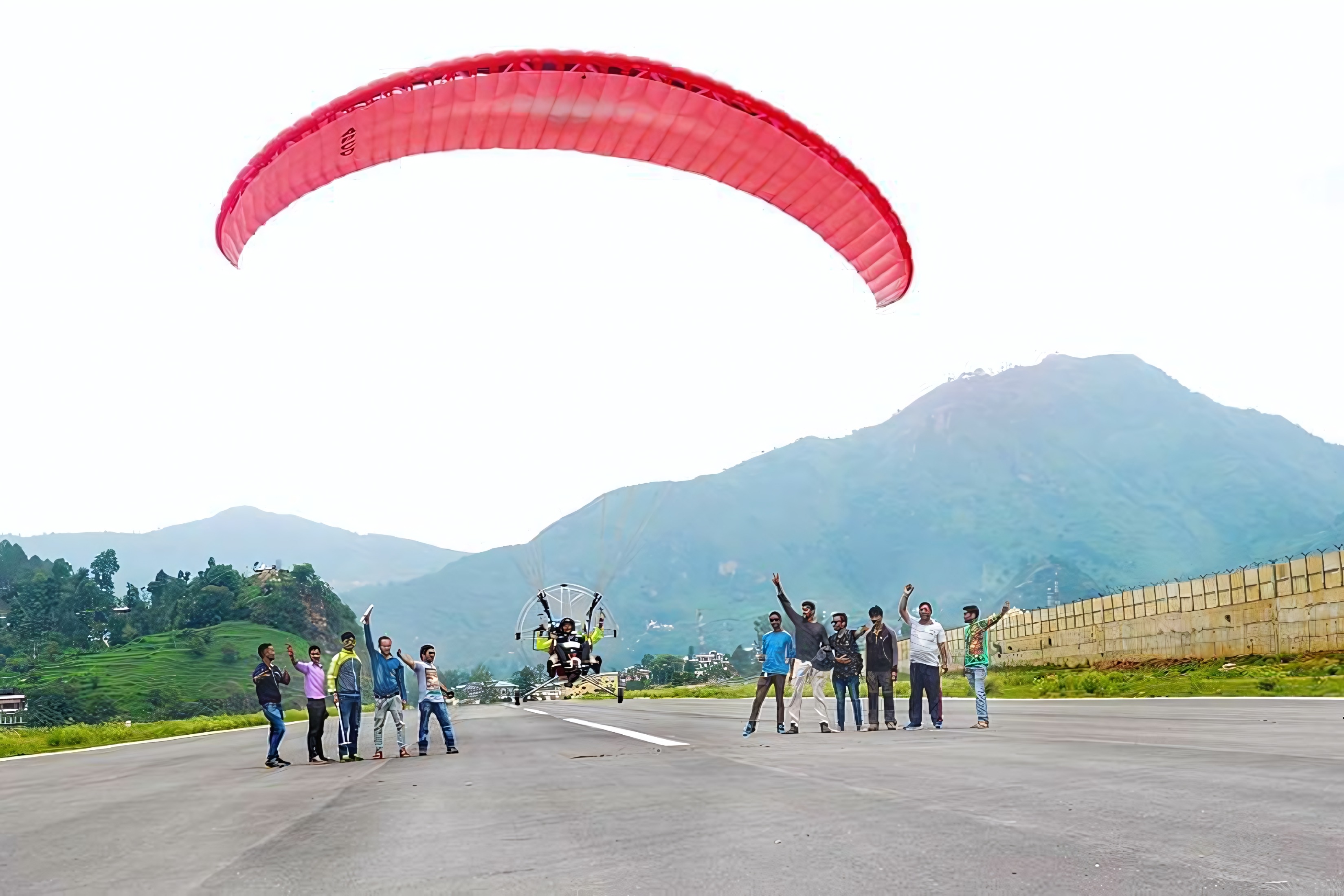 Pilot Preparing for Paramotoring Fligh