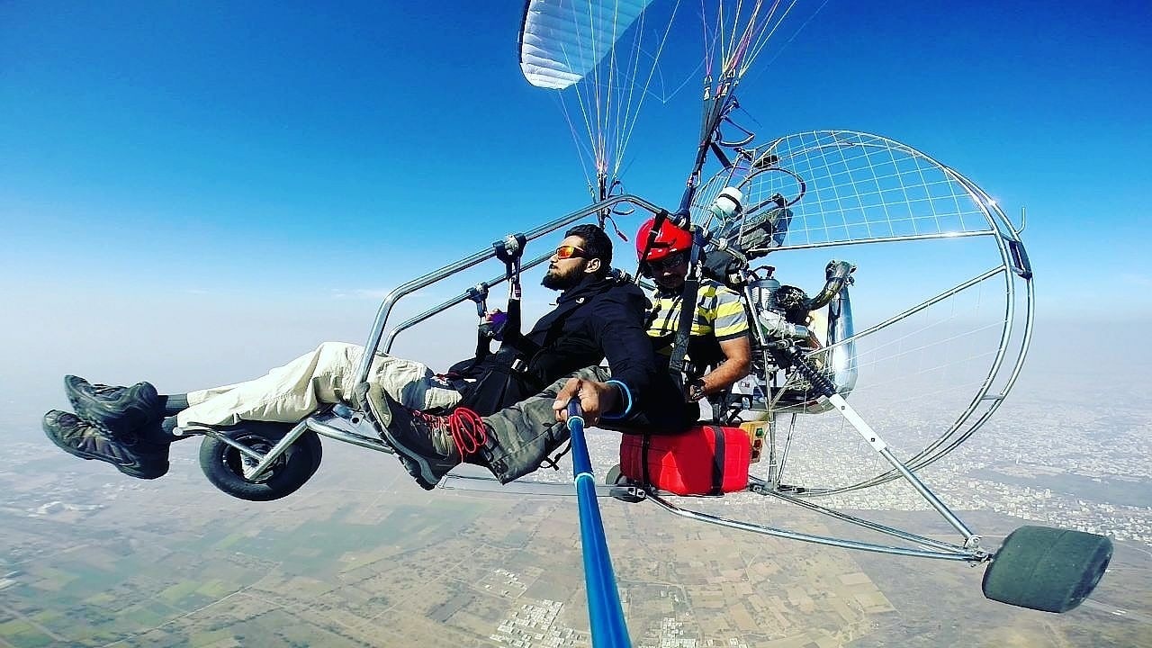 Paramotoring Flying above the Sky